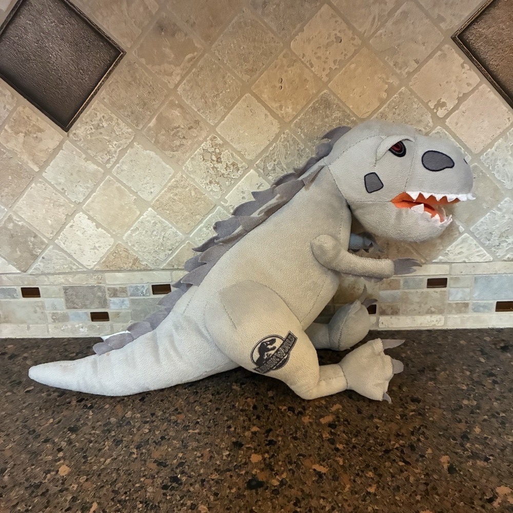 Jurassic World Park Indominus Rex Plush Gray Dinosaur Stuffed Animal 18" T-Rex